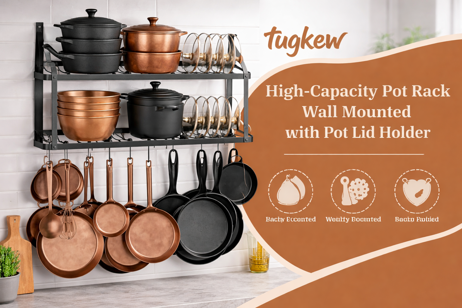 Pot Rack Wall Mounted - Shine Sphere